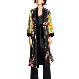 Colorful Floral and Polka Dot Kimono